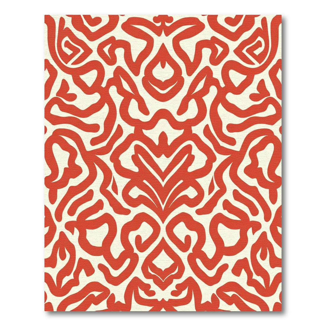 Bold Red Abstract Swirl Rug