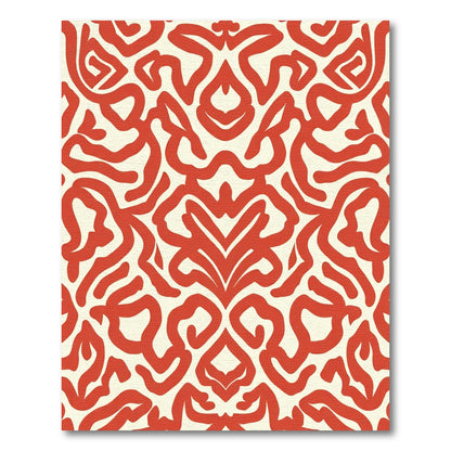 Bold Red Abstract Swirl Rug