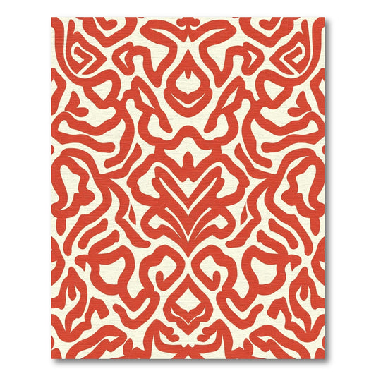 Bold Red Abstract Swirl Rug