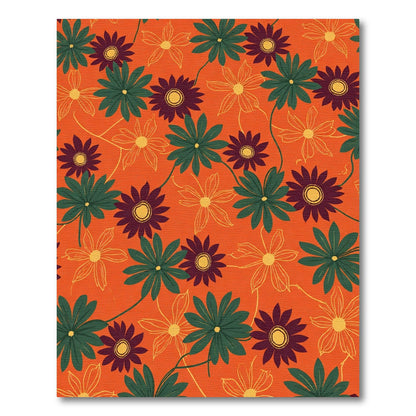 Orange Garden Floral Bloom Rug