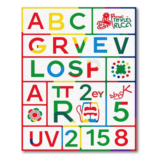 Bold Letter Number Composition Rug