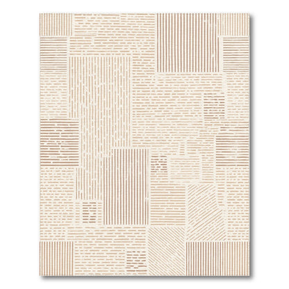 Beige and Neutral Beige Geometric Lines Area Rug