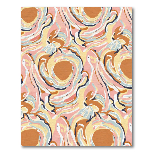 Warm Tones Swirling Abstract Art Rug