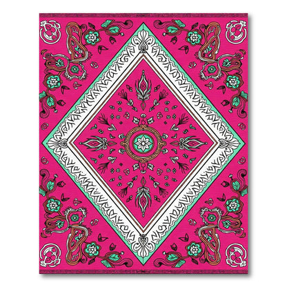 Fuchsia Diamond Floral Scroll Aura Rug