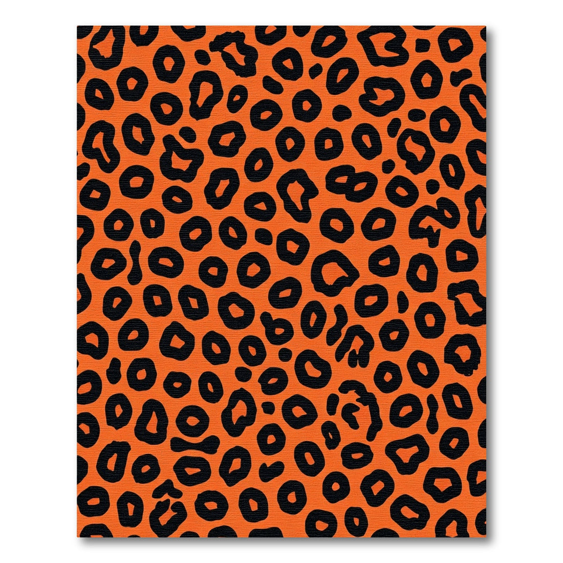 Bold Black Leopard Spots Orange Rug
