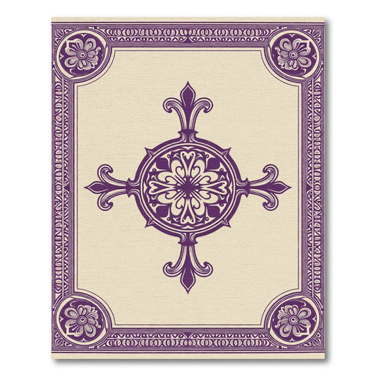 Rich Plum Floral Crest Frame Rug