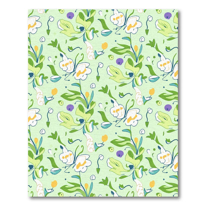 Whimsical White Botanical Garden Flourish Rug