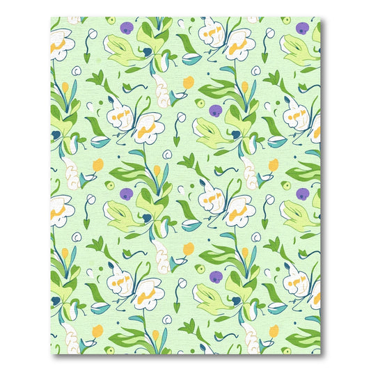 Whimsical White Botanical Garden Flourish Rug