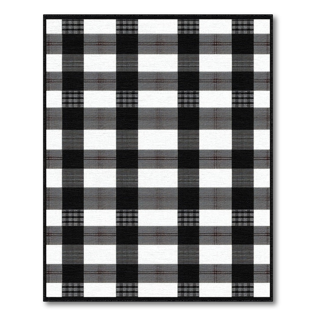 Black White Checkered Geometric Area Rug