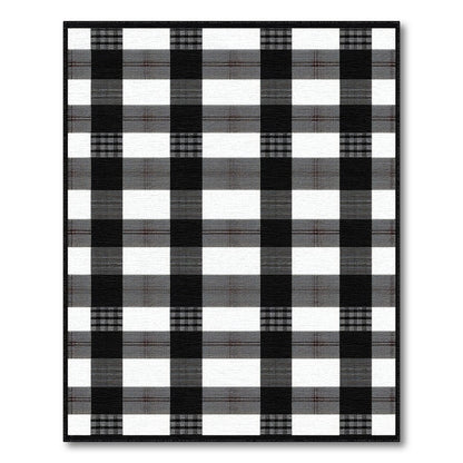 Black White Checkered Geometric Area Rug