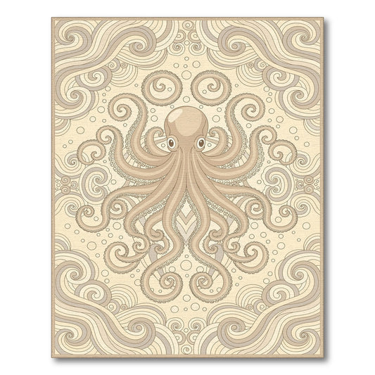 Beige Octopus Swirl Area Rug
