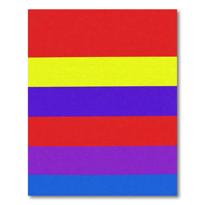 Vibrant Red Yellow Purple Stripes Rug