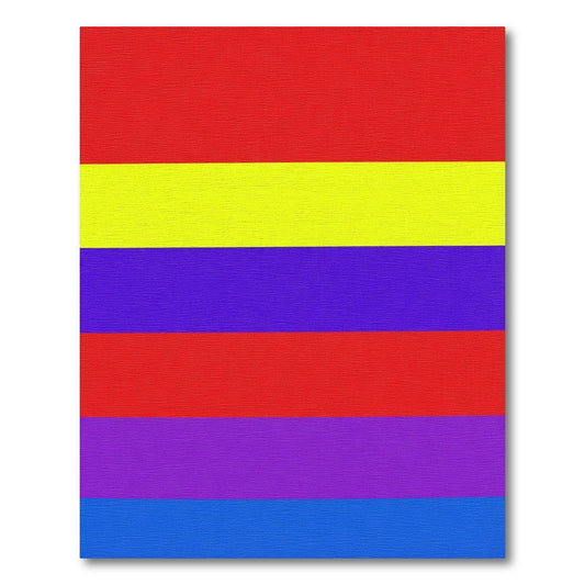 Vibrant Red Yellow Purple Stripes Rug