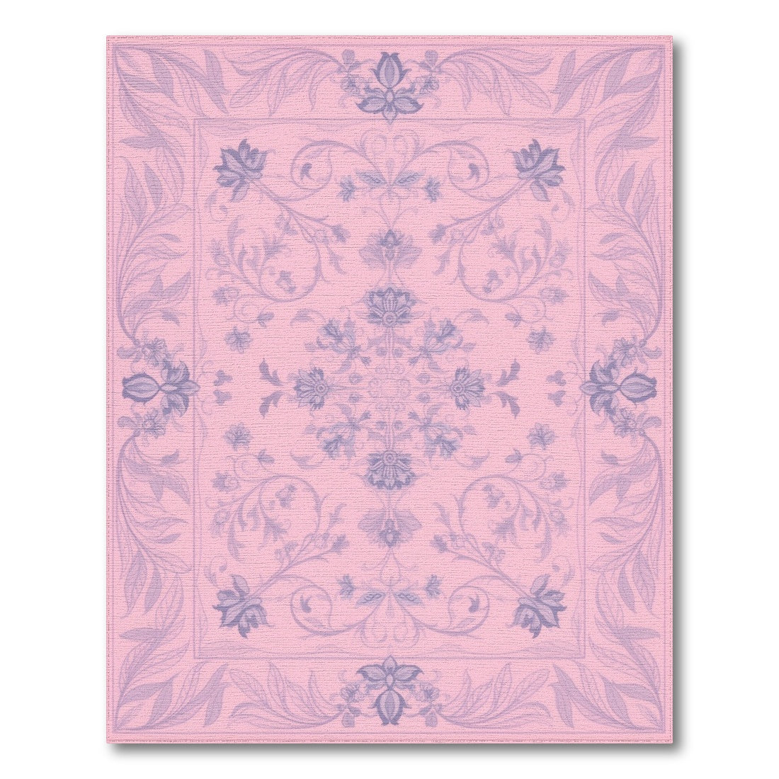 Pink Floral Vintage Washable No. 64 Area Rug