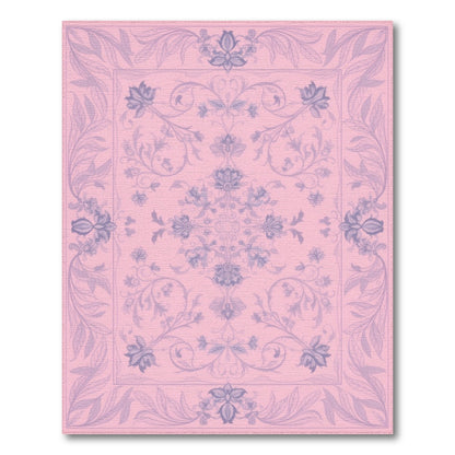 Pink Floral Vintage Washable No. 64 Area Rug