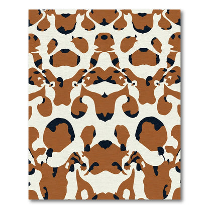 Brown Black Color Block Abstract Rug