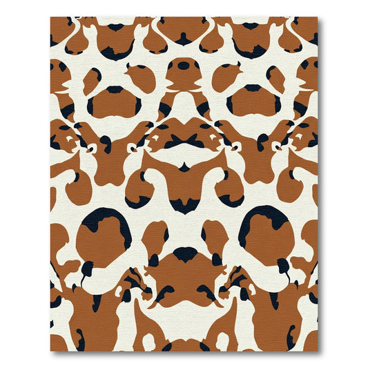 Brown Black Color Block Abstract Rug