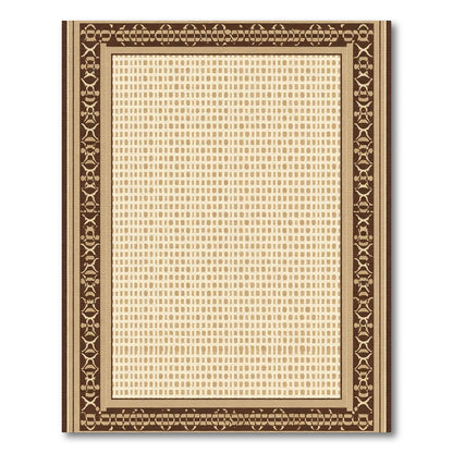 Warm Beige Ornate Lattice Rug
