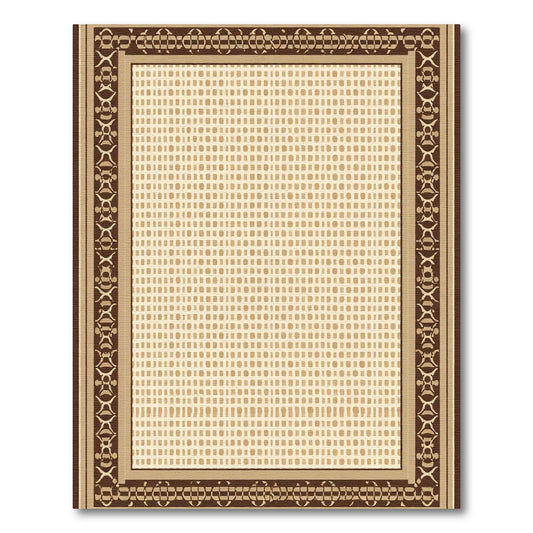 Warm Beige Ornate Lattice Rug