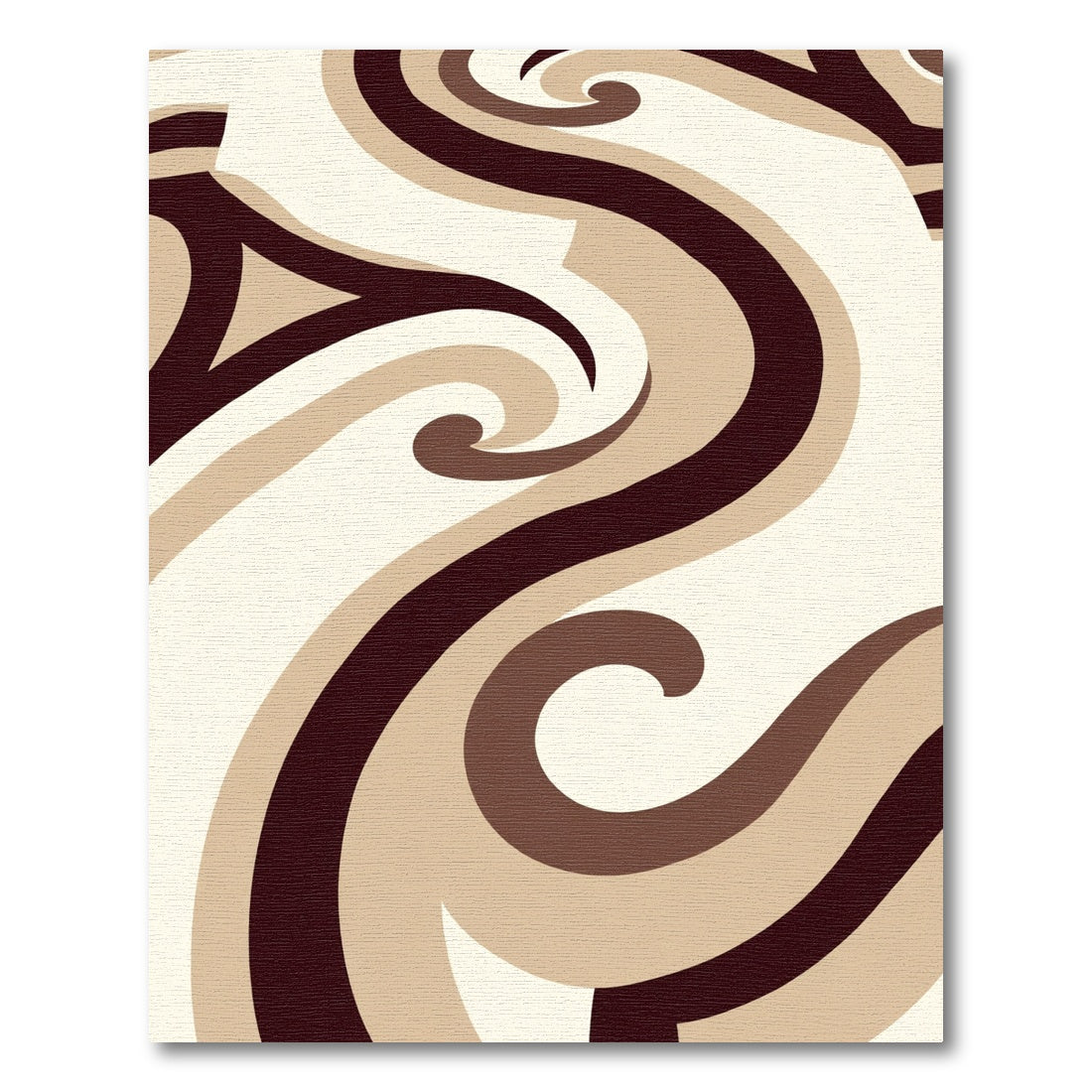 Rich Chocolate Swirl Abstract Rug