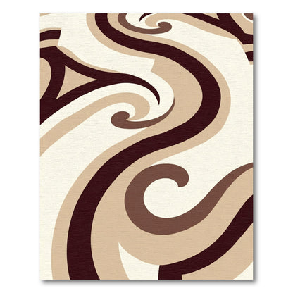 Rich Chocolate Swirl Abstract Rug