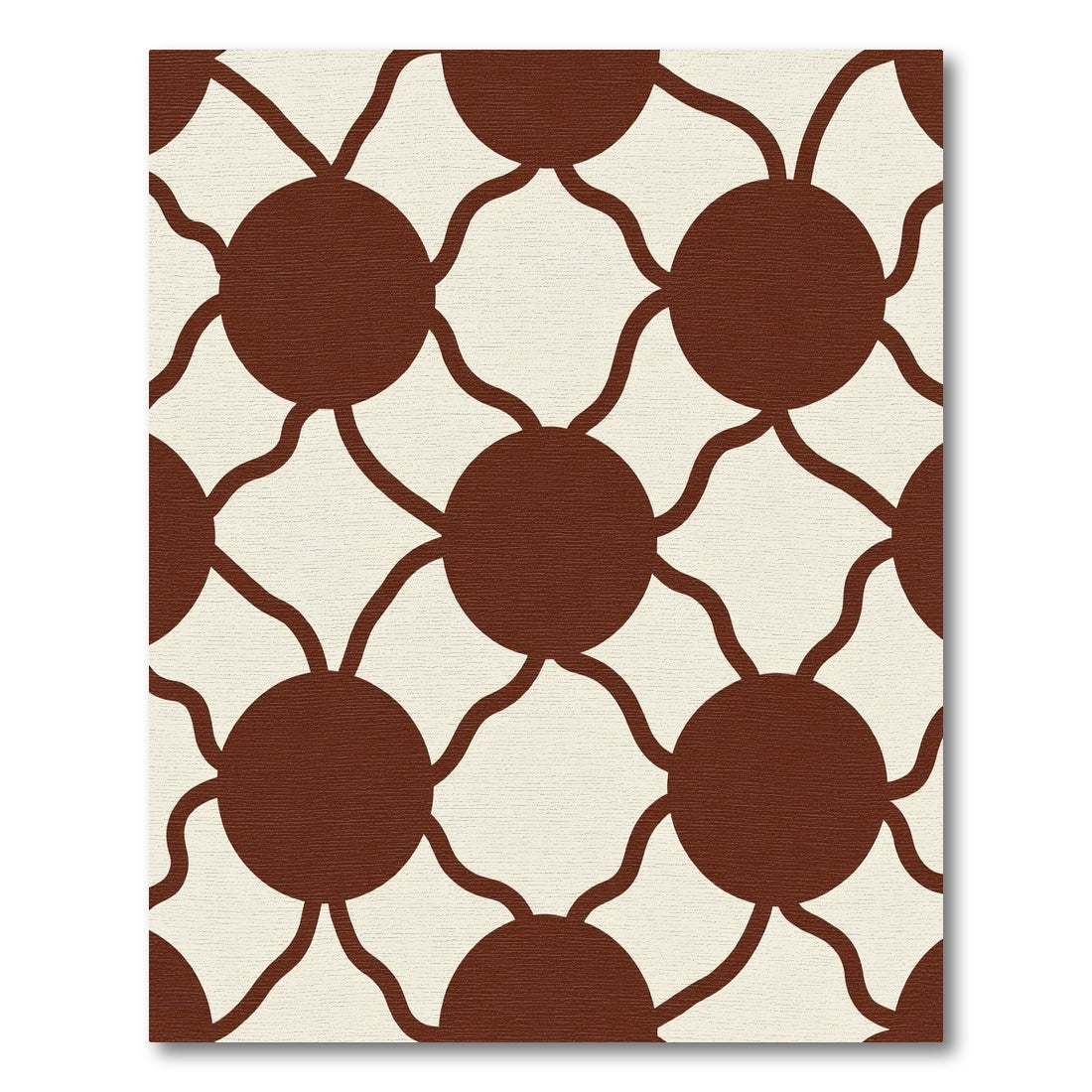 Warm Sienna Dot Vine Pattern Rug
