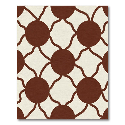 Warm Sienna Dot Vine Pattern Rug