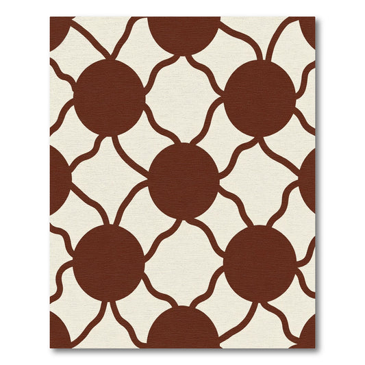 Warm Sienna Dot Vine Pattern Rug