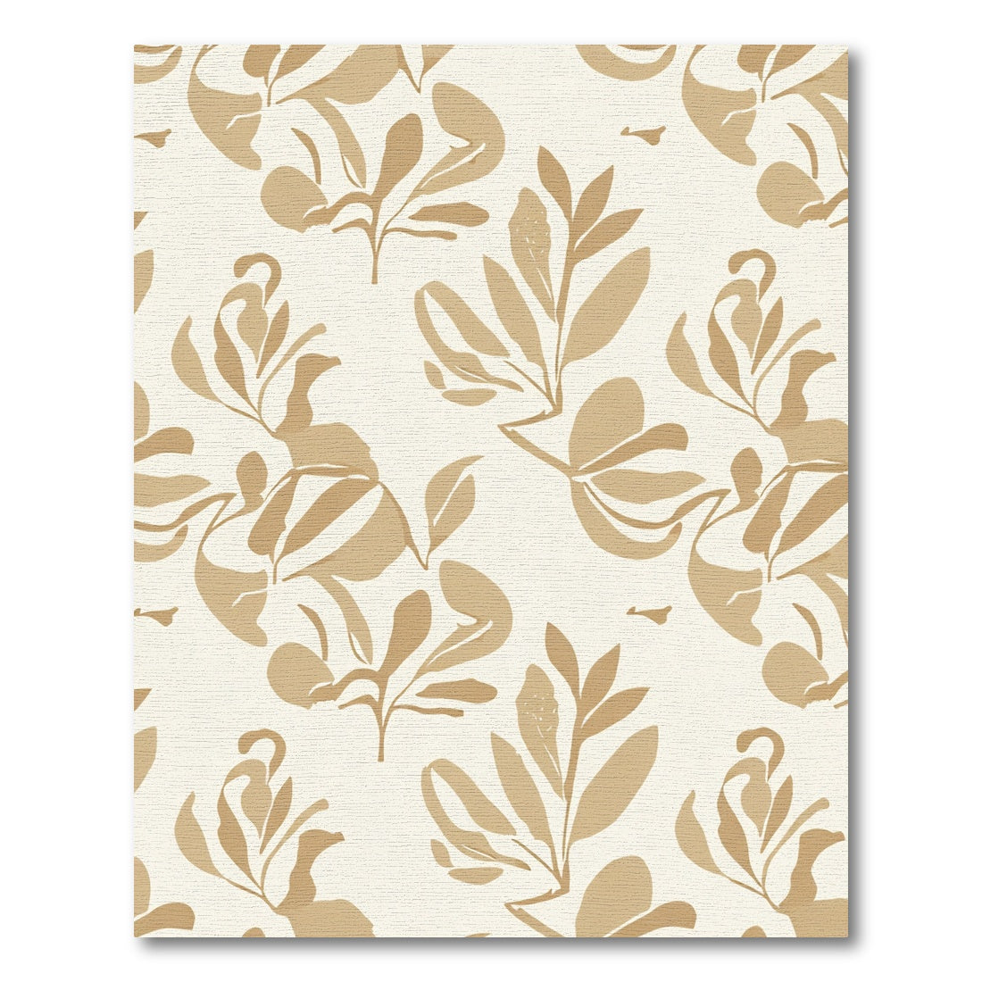 Neutral Tan Botanical Abstract Rug