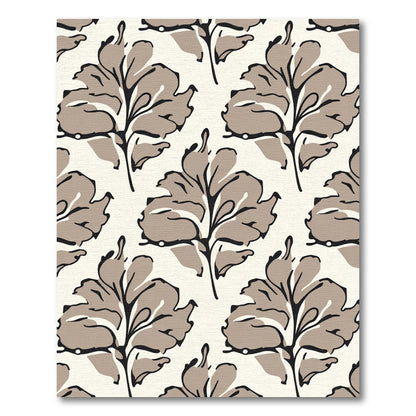 Taupe Leaf Branch Art Rug