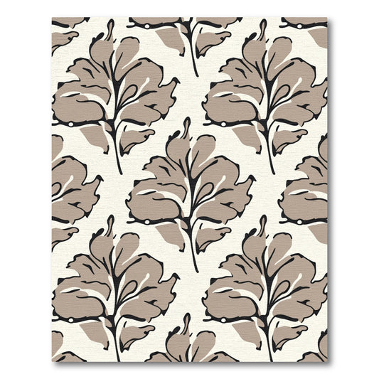 Taupe Leaf Branch Art Rug