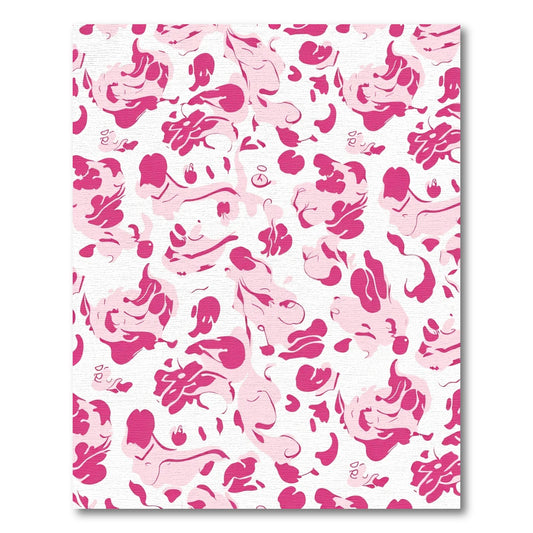 Pink Abstract Organic Shapes Rug