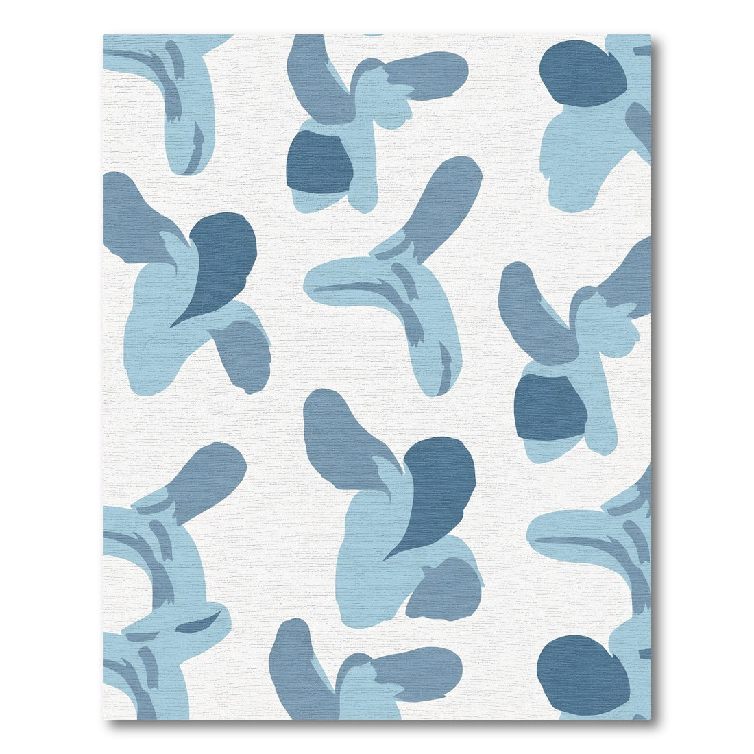 Abstract Blue Fluid Shape Rug