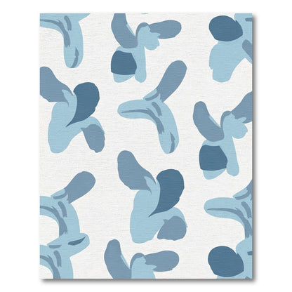 Abstract Blue Fluid Shape Rug