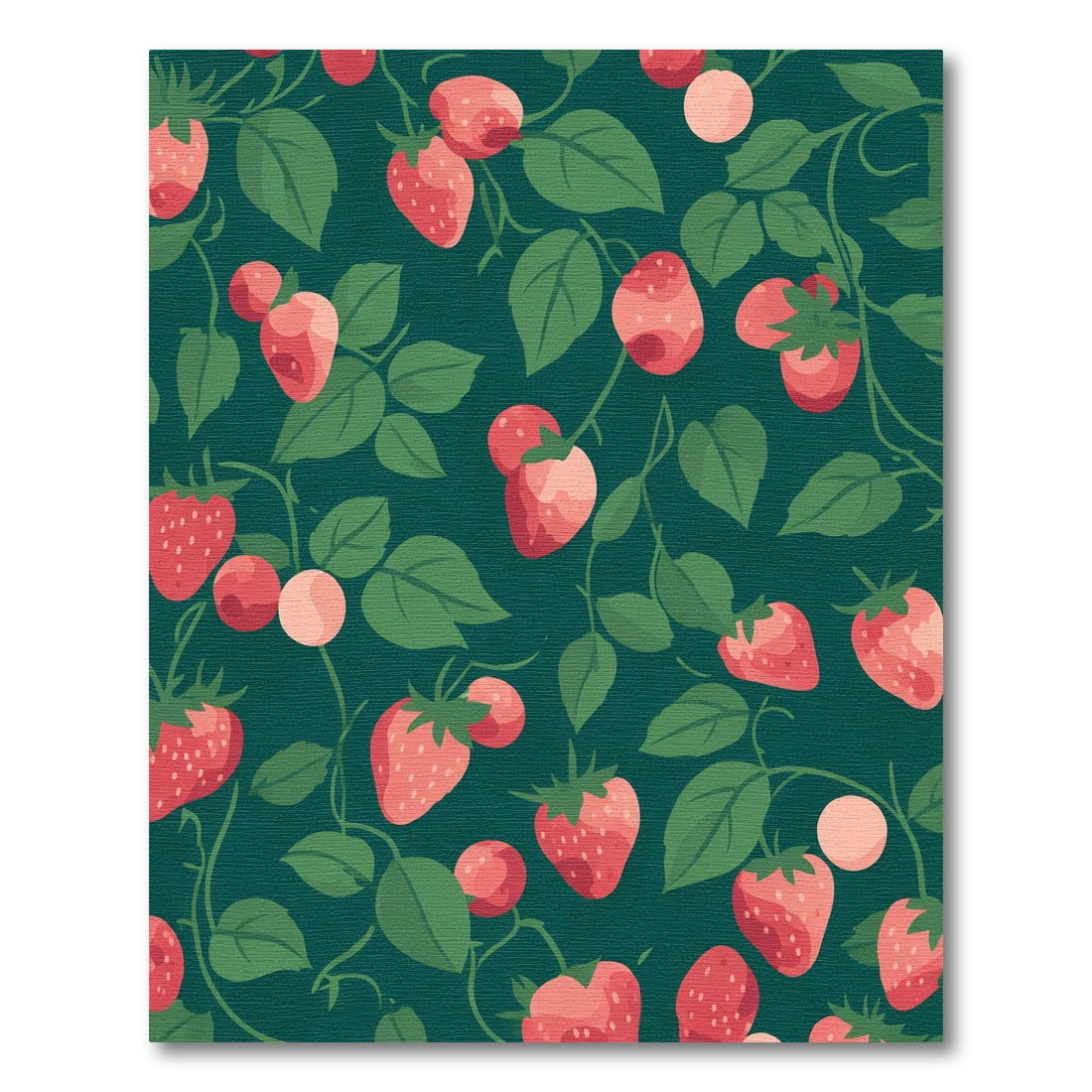Whimsical Strawberry Garden Foliage Rug