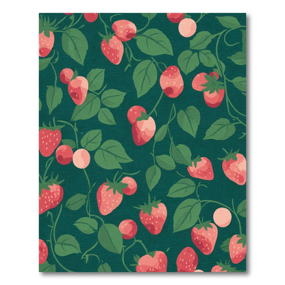 Whimsical Strawberry Garden Foliage Rug