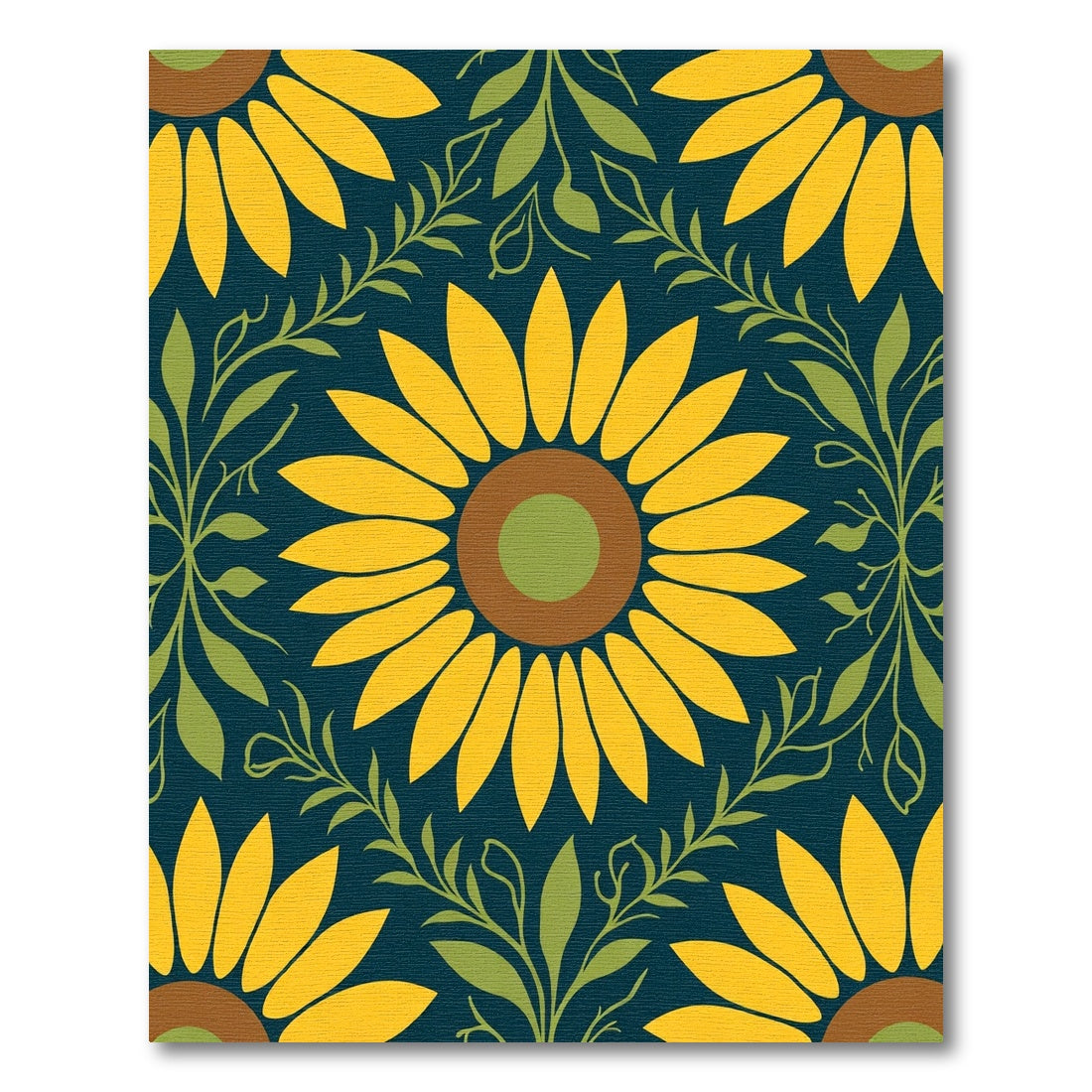 Sunny Yellow Sunflower Garden Rug