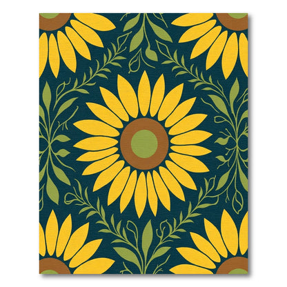 Sunny Yellow Sunflower Garden Rug