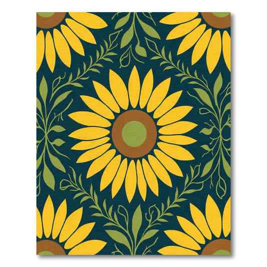 Sunny Yellow Sunflower Garden Rug