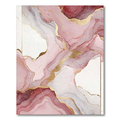 Pink Gold Fluid Marble Rug