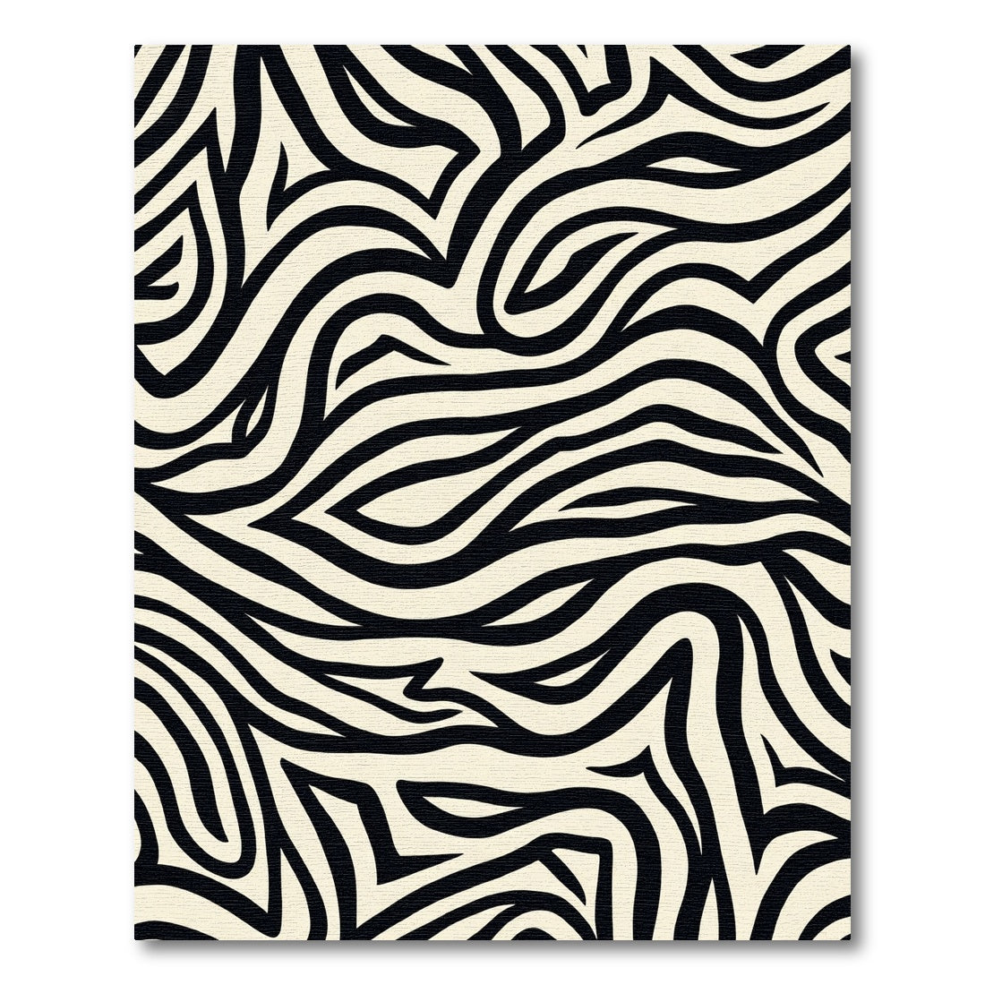 Cream and Black Zebra Stripe Rug