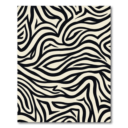Cream and Black Zebra Stripe Rug