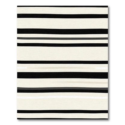 Chic Cream Black Striped Texture Rug