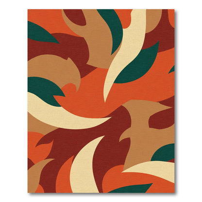 Abstract Earthentone Swirl Organic Form Rug
