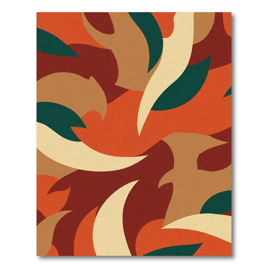 Abstract Earthentone Swirl Organic Form Rug