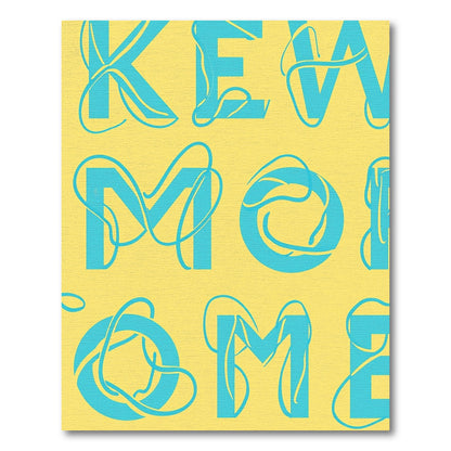 Aqua Swirl Typeface Yellow Rug