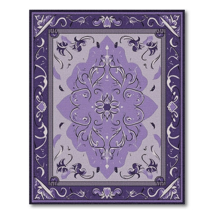 Purple Traditional Persian Purple Persian Medallion Area Rug