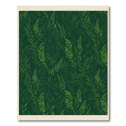 Deep Forest Green Fern Overlay Rug