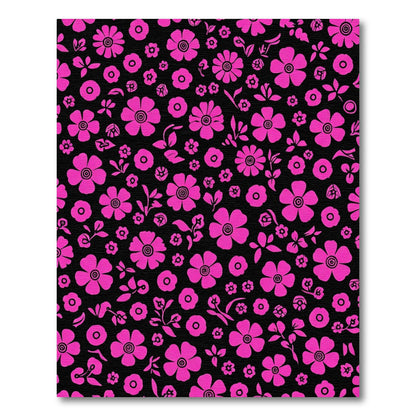 Bright Pink Floral Scatter Rug