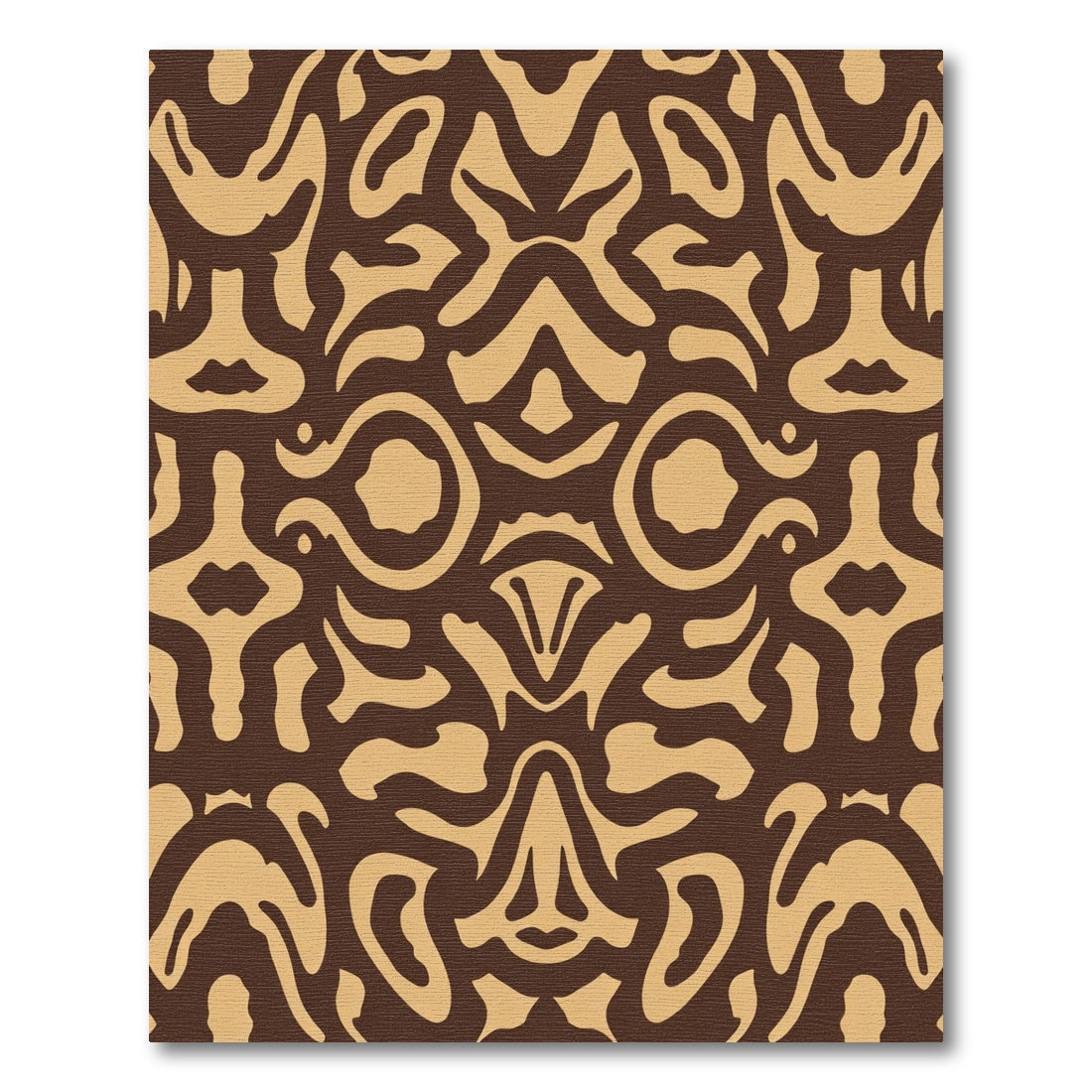 Brown Beige Organic Abstract Swirls Rug